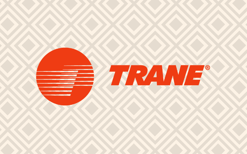 Trane, one of the best furnace brands, logo on a plain tan background