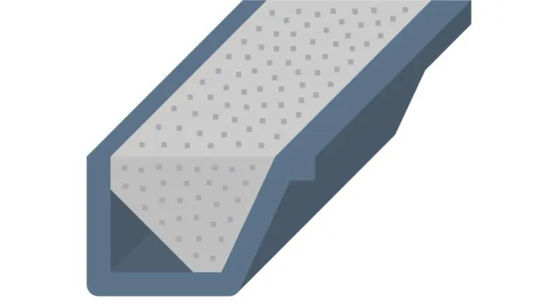 Illustration of a foam gutter guard for a piece on leaf filter cost