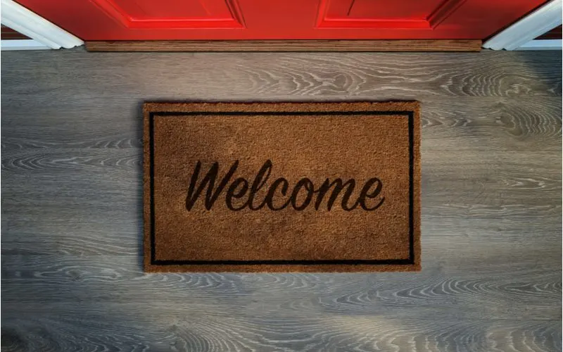 Image of a welcome mat for a piece on easy curb appeal ideas