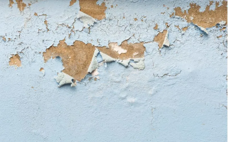 Concrete paint peeling off of a home's stucco exterior