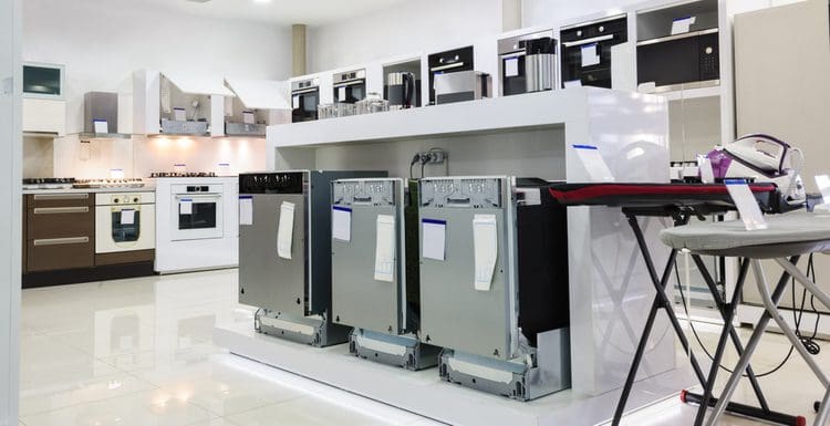 For a piece on Dishwasher brands to avoid, a number of appliances sit in a showroom in an open floorplan