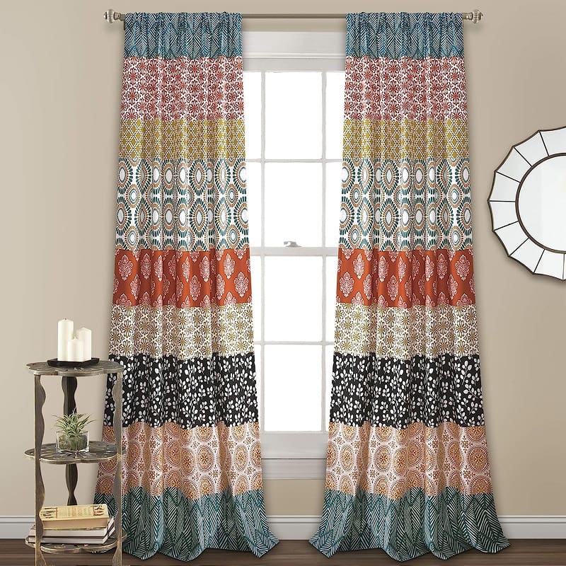 Lush Décor - Bohemian Stripe Window Curtain Panel Pair