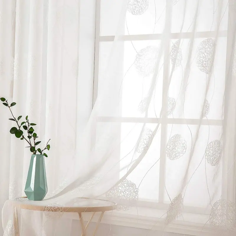 Miller – Embroidered Floral Design Boho Curtain