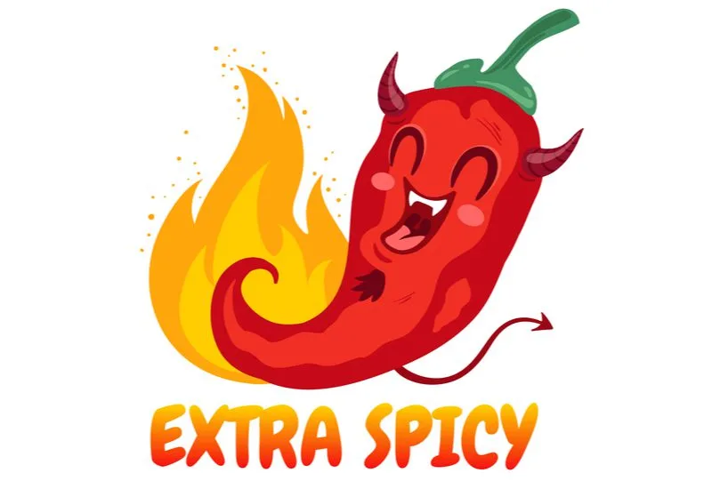For a section on what types of decorations to avoid in a Mexican kitchen, a cheesy pepper graphic that says extra spicy is displayed