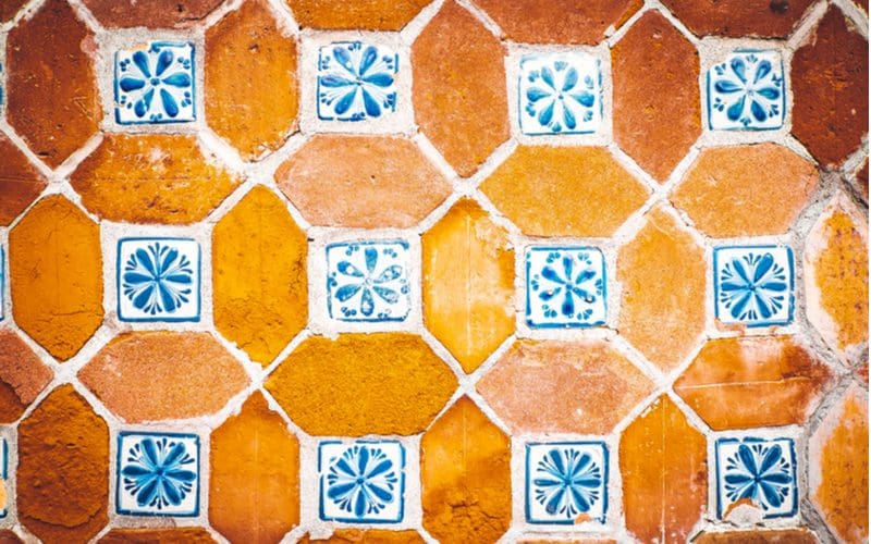 Tile countertop patterns often found in Mexican kitchens