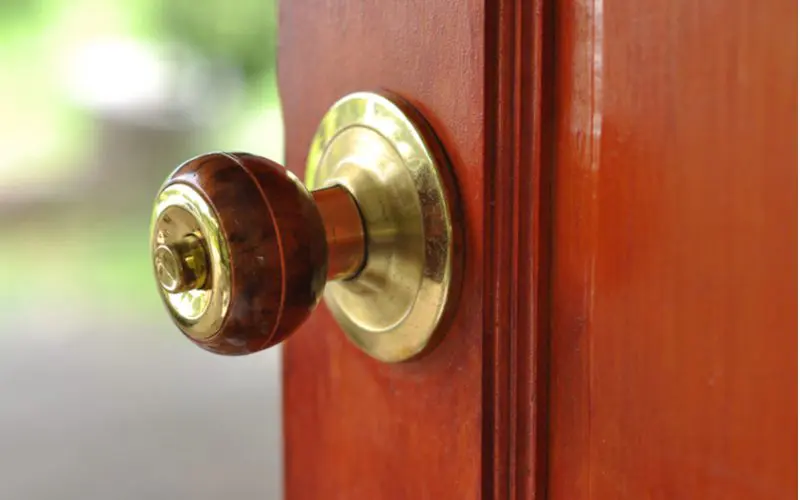Close up of a door knob for a piece on parts of a door knob