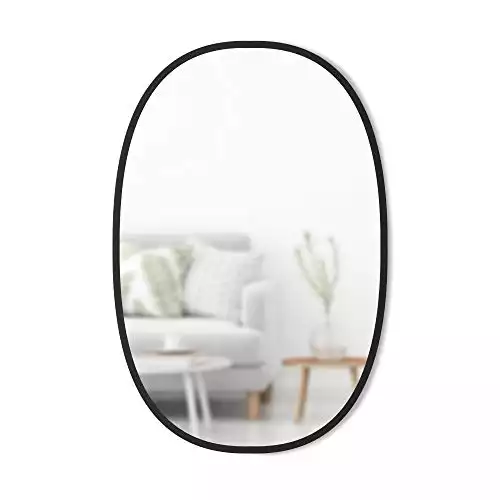 Umbra Hub Oval Wall Mirror with Rubber Rim for Bathroom