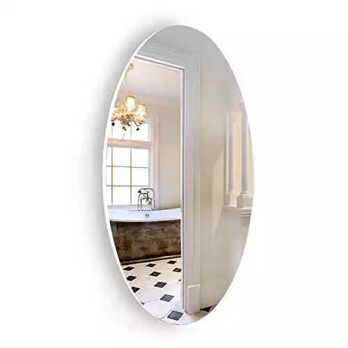 Facilehome Oval Wall Mounted Bathroom Mirror