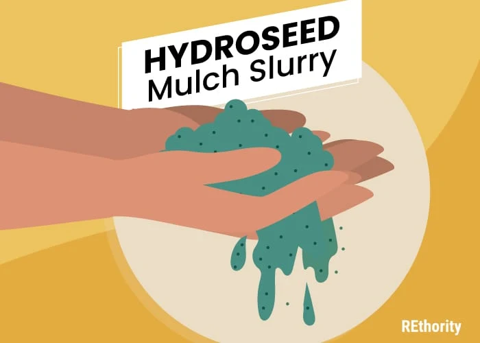 Image showing someone holding a spray on grass seed slurry in their hand