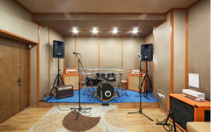 Bachelor pad idea with a recording studio in the basement of a home