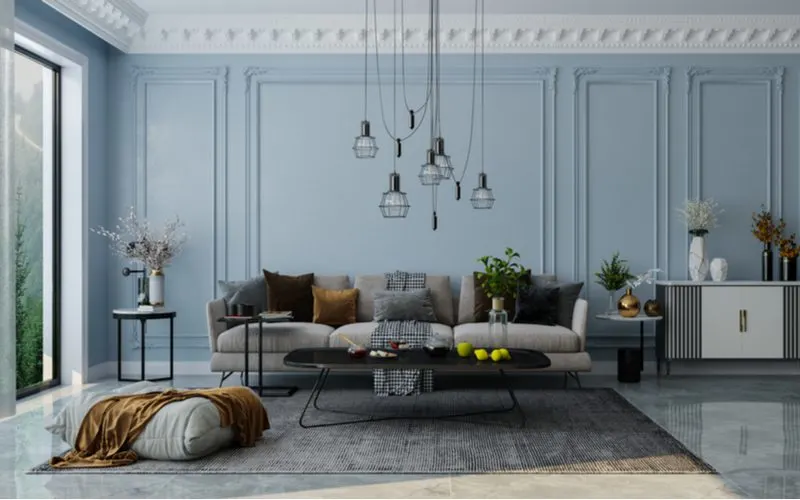 Cool-Toned Modern Grey Living Room Idea