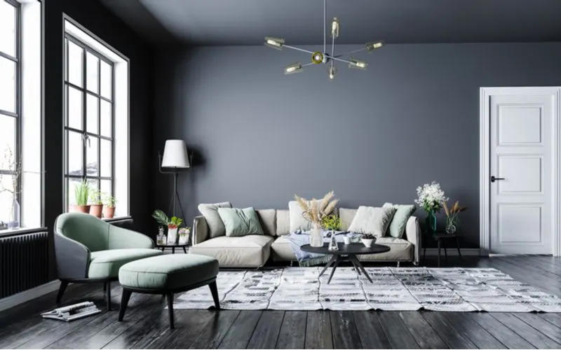 Modern Eclectic Grey Living Room Idea