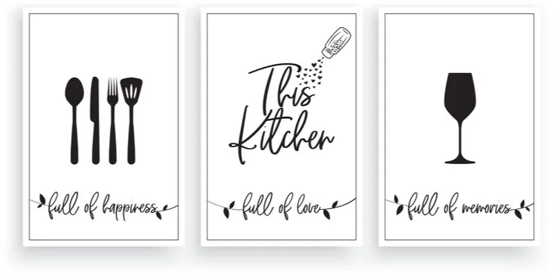 Inspirational quotes frames in a canvas-style image as an idea for kitchen wall décor