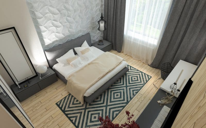 Get a Geometric Area Rug for a piece on master bedroom decor ideas