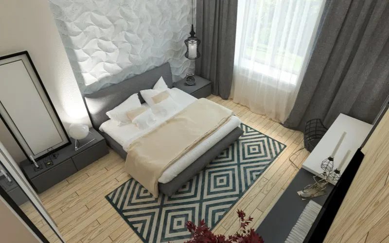 Get a Geometric Area Rug for a piece on master bedroom decor ideas