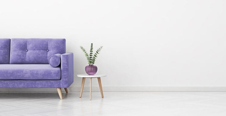 Very simple white and purple room idea