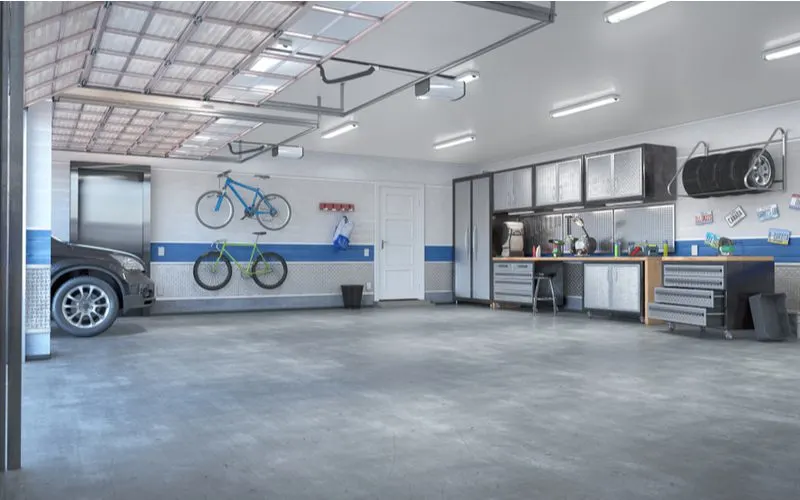 Inside a home's 3 car garage with standard dimensions