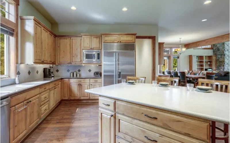 White granite kitchen countertops in a Classy Family Kitchen
