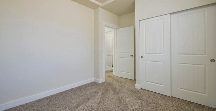 Standard closet dimensions in a basement bedroom