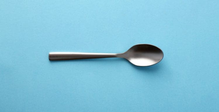 One of the most popular types of spoons on a blue table
