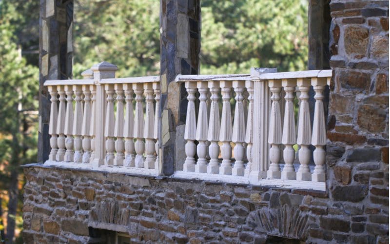 White Turned Balusters porch railing idea