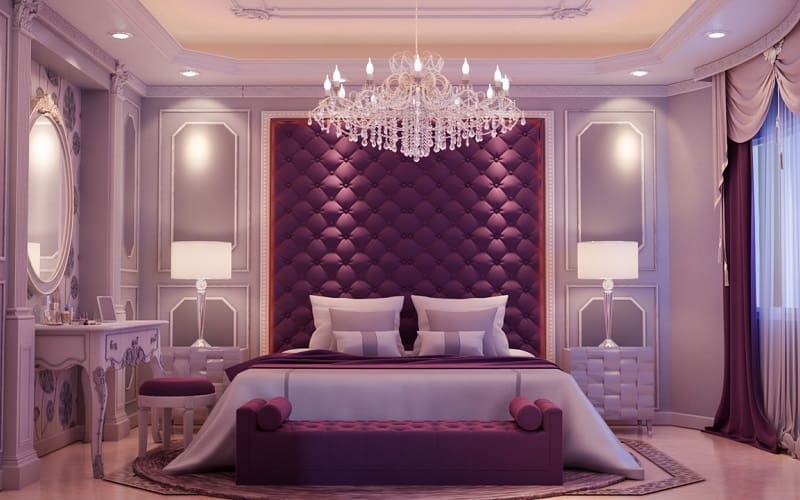 Ombre tones for lavender themed bedroom