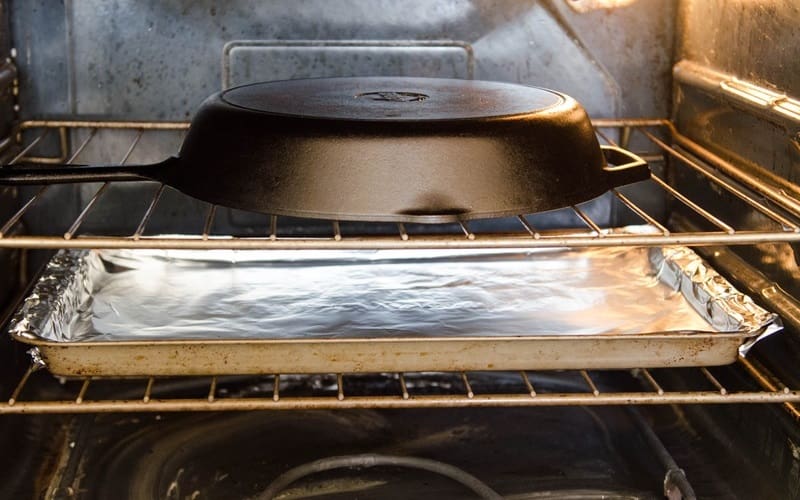 Drip pans inside the oven
