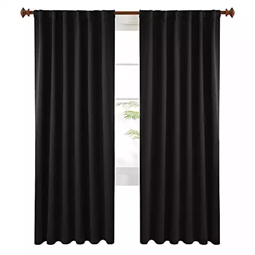 Deconovo Black Blackout Curtains