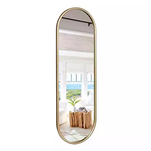 VVK Gold Full Length Oval Mirror for Bathroom Wall