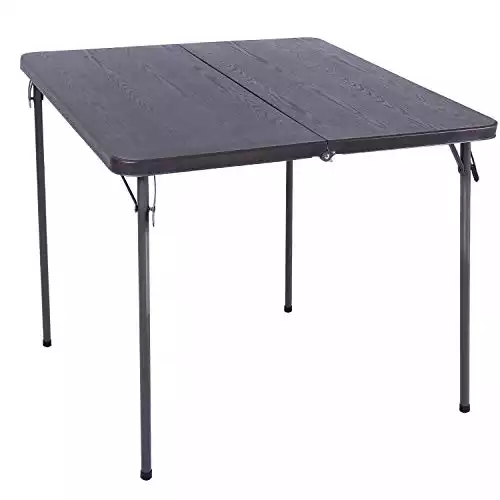 REDCAMP 34" Folding Card Table Square with Resin Top