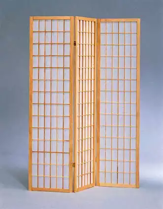 The Furniture Source 3 Panel Wood Room Divider