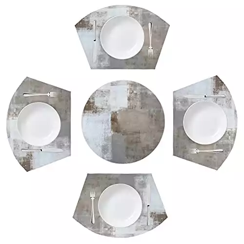 Placemats for Round Tables Set of 5 Modern Abstract Art