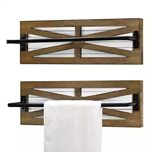 2PCS Farmhouse Towel Storage Rack for Bathroom