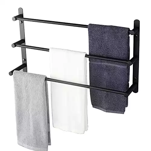 KOKOSIRI Bath Towel Bar Rack (Black)