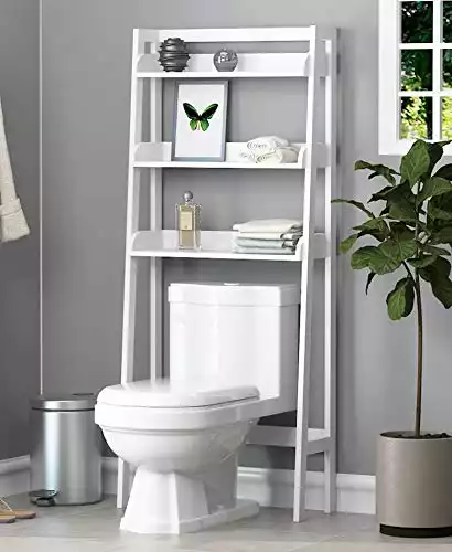 UTEX 3-Shelf Bathroom Organizer Over The Toilet Shelf (White)