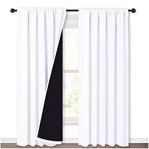 NICETOWN 100% Blackout Curtain Panels for Traverse Rods