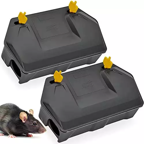 Rat Bait Station 2 Pack | Rodent Bait Station with Key Eliminates Rats Fast