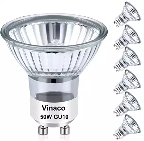 Vinaco GU10 Bulb, 6 Pack Halogen Bulbs