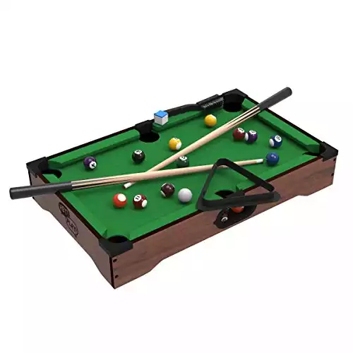 Mini Tabletop Pool Set- Billiards Game Includes Game Balls