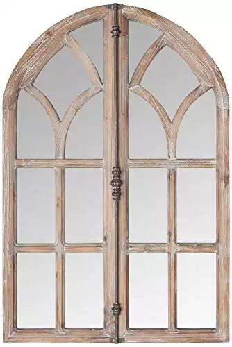 Amazon Brand Vintage Farmhouse Wooden Arched Multipanel Mantel Mirror