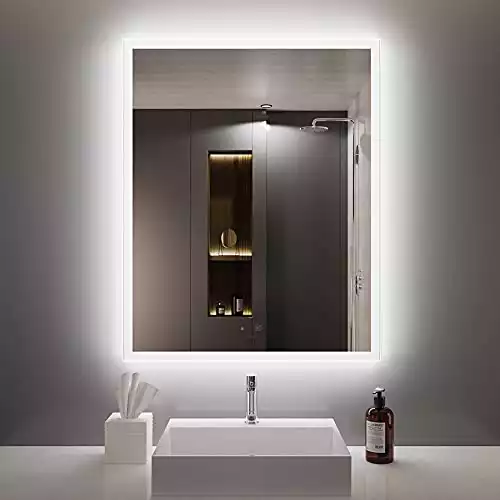 GANPE 32 in.W x 40 in.H Motion Sensor LED Bathroom Mirror with Bluetooth