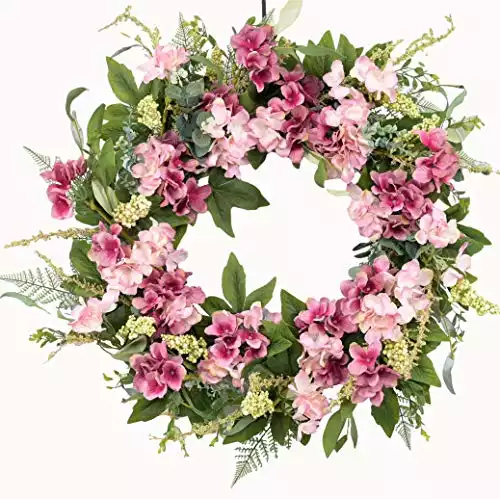Huashen Spring Hydrangea Wreath 24 Inch Spring Wreath