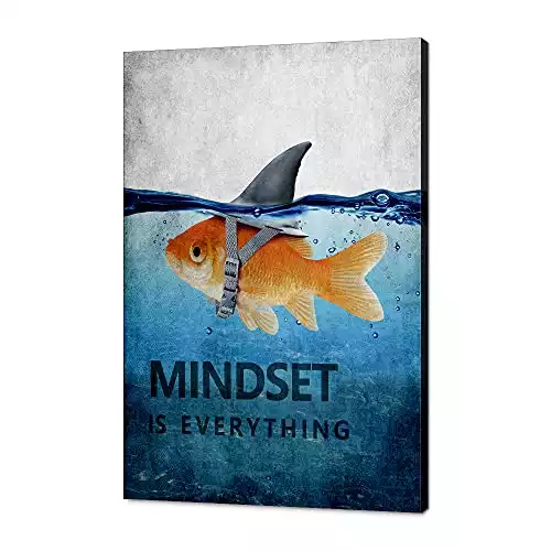 Mindset is Everything Motivational Canvas Office Wall Art