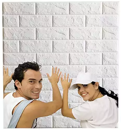Arthome White Brick 3D Wall Panels Peel and Stick Wallpaper