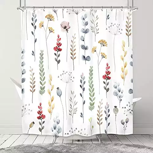 SVBright Watercolor Floral Shower Curtain