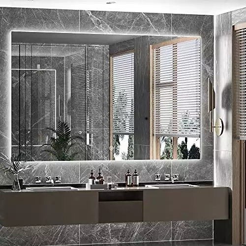 TETOTE 60 x 40 Inch LED Backlit Bathroom Mirror