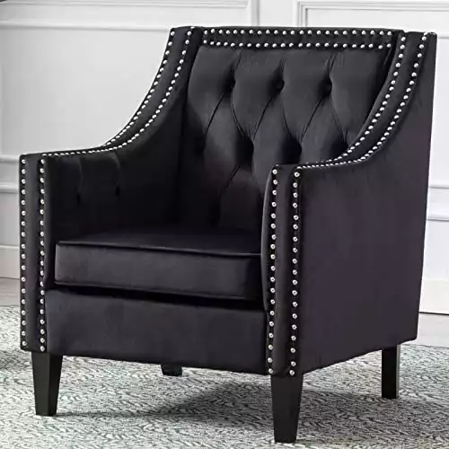 VESCASA Wingback Velvet Accent Arm Chair