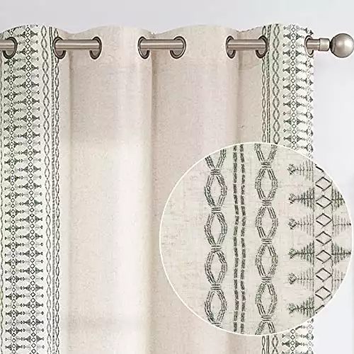 Boho Curtains for Bedroom Linen Window Curtains