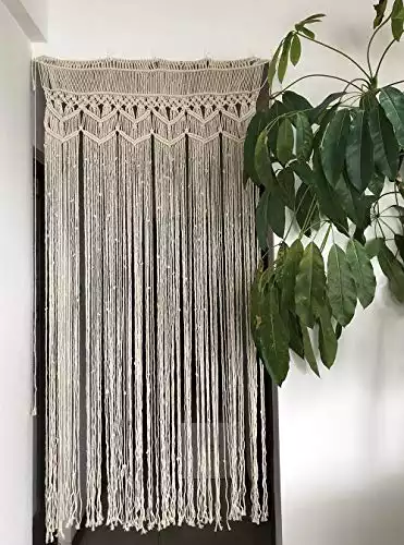 Hysunland Macrame Wall Hanging Boho Curtains