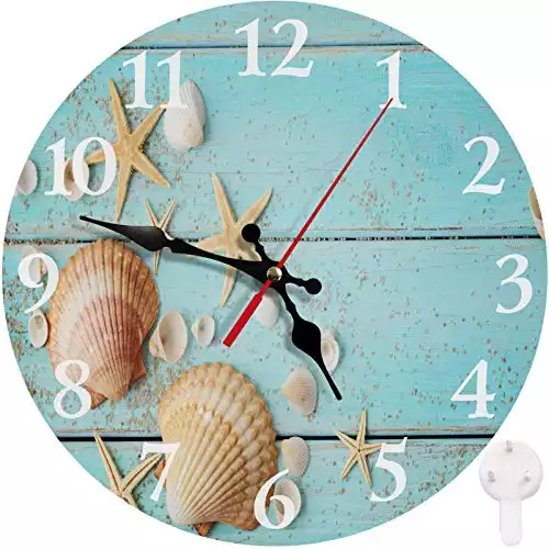 Britimes Round Wall Clock, Silent Non Ticking Clock